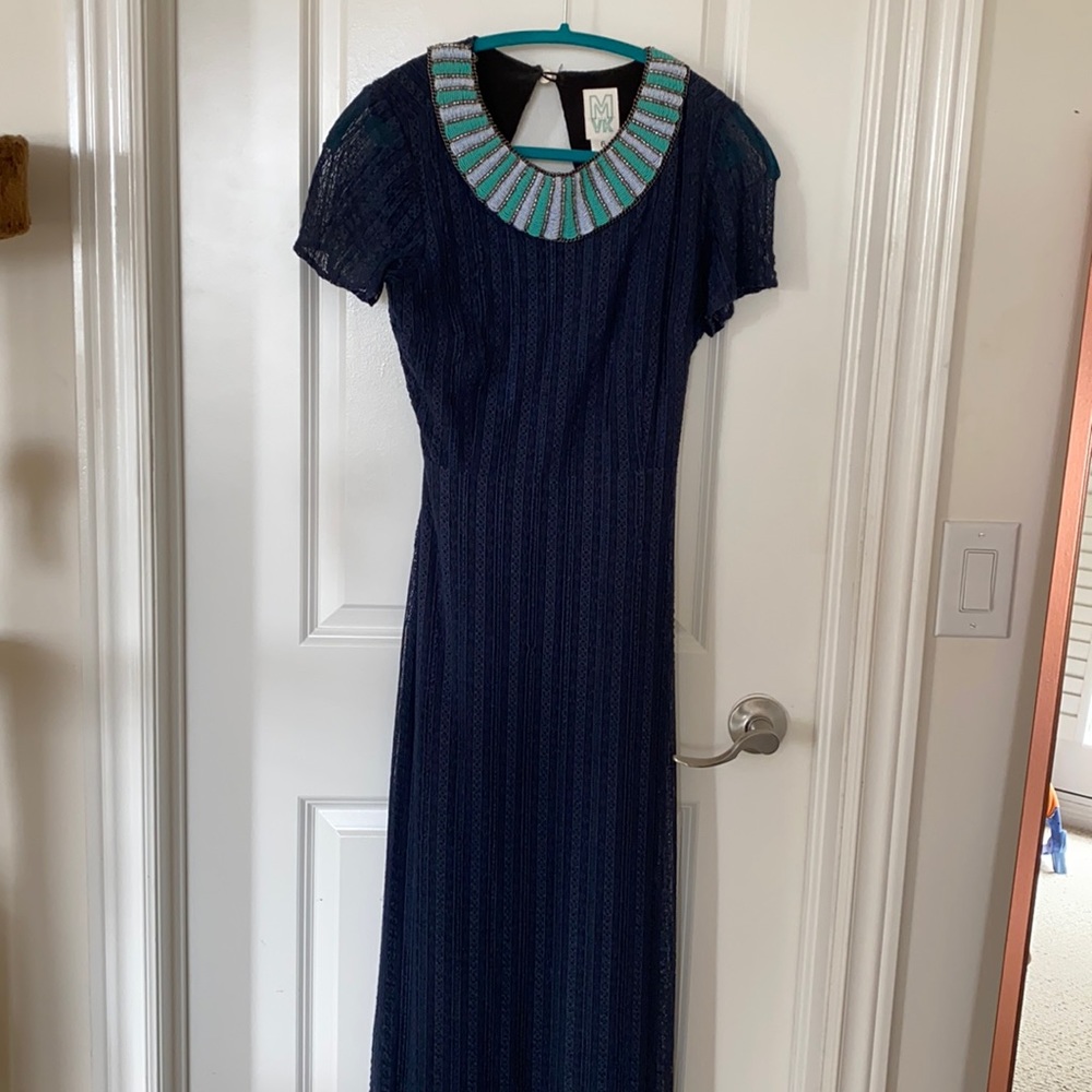 Anthropologie gown with lace and beading